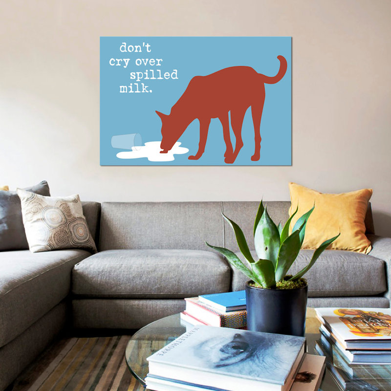 «Spills Milk», impression sur toile, H 18 po x l 26 po x P 1,5 po, Pas de tapis, Toile tendue