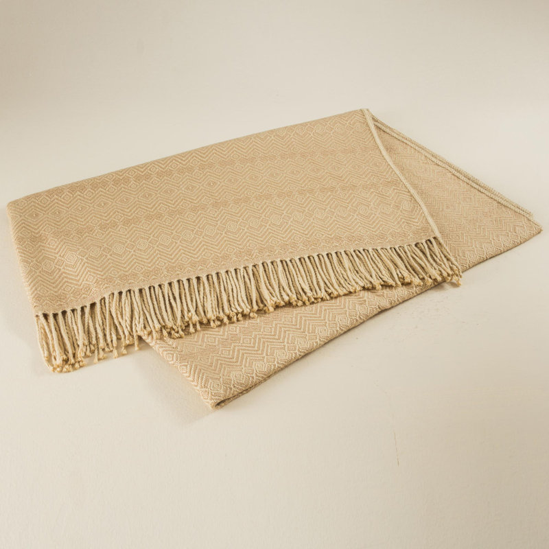 Knitted Throw Blanket, Beige