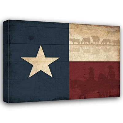Lark Manor™ Grey, Jace Gallery Wrapped Canvas Art Titled: Texas Flag
