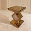 Table d'appoint moderne en miroir avec incrustation de diamants en cristal