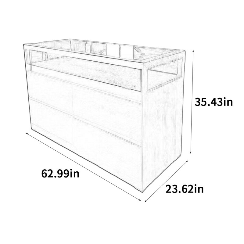 Vitrine Fashion, H 35,43 po x l 62,99 po x P 23,62 po