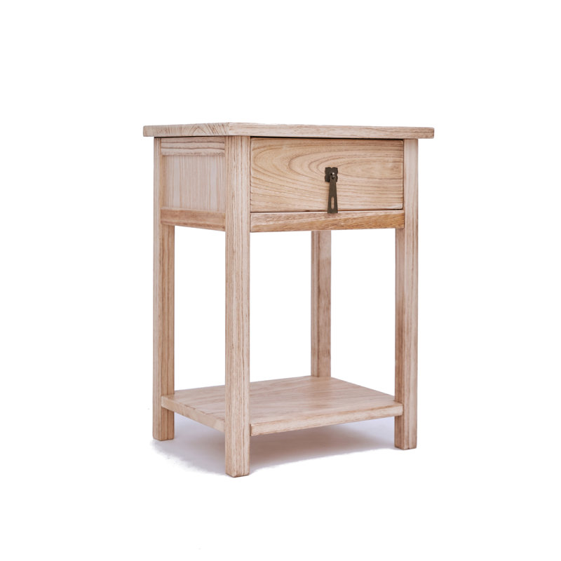 Bastian 40cm W Solid + Manufactured Wood Bedside Table, Light Wood