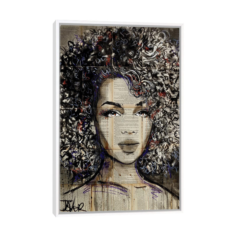 Impression d’art graphique, "Wonder" par Loui Loui, H 26 po x l 18 po x 1,5 po, Toile blanche encadrée, Pas de tapis