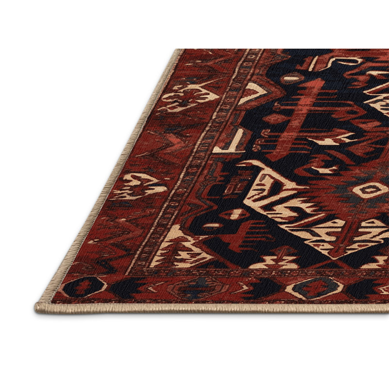 Tapis brun lavable à la machine, Rond 5 pi