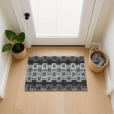 Tapis mid-century moderne lavable à la machine intérieur / extérieur Chantille ACN2556