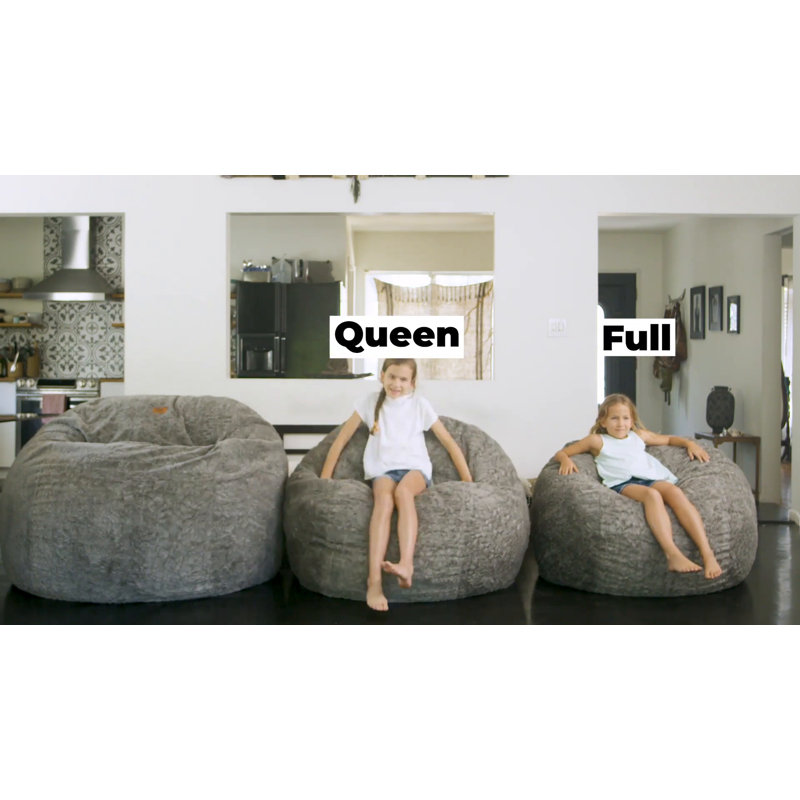 Khaki Corduroy Convertible Queen Bean Bag Chair with Removable Cover