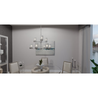 Ephemerine 9 - Light Dimmable Tiered Chandelier