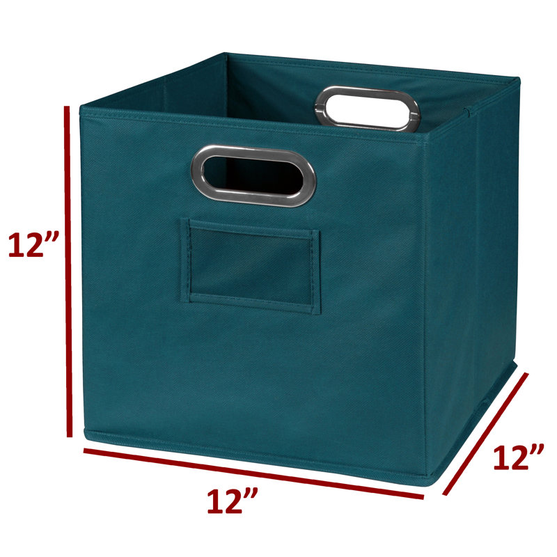 Niche Cubo Foldable Fabric Storage Bin with Label Holder, Teal