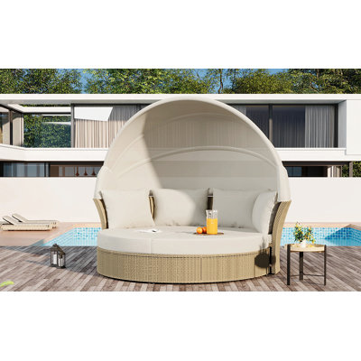 Ensemble de mobilier d'extérieur pour lit de jour en rotin et osier