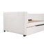 Lit de jour simple beige avec rangement gigogne pliable et ergonomique amovible