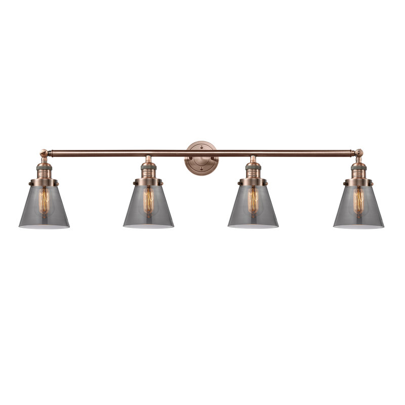 Shauna 4 - Light Vanity Light, LED, Plated Smoke, Antique Copper