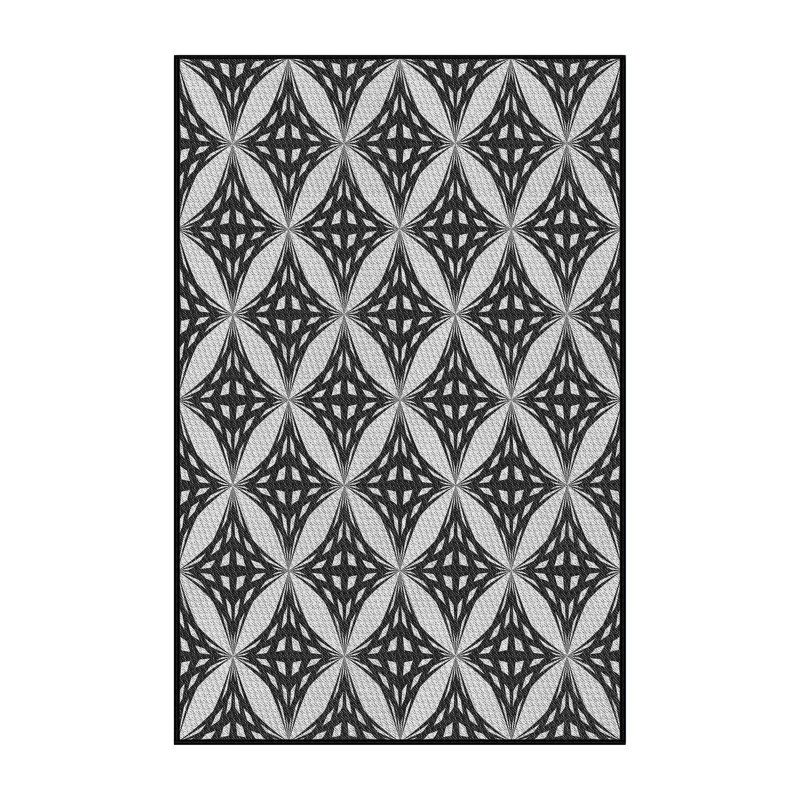 Tapis noir / gris Power Loom, Rectangle 5 pi x 7 pi