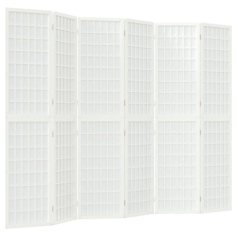 Leunne 170cm H Solid Wood Folding Room Divider, White, 6