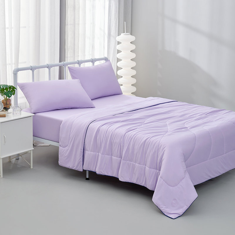 Cooling Nylon Knitted Sheet Set - 3 Piece Queen Fitted Sheet Set, Breathable Summer Bedding for Hot Sleepers, Purple