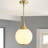 1 - Light Brushed Gold Single Pendant with Milk Glass