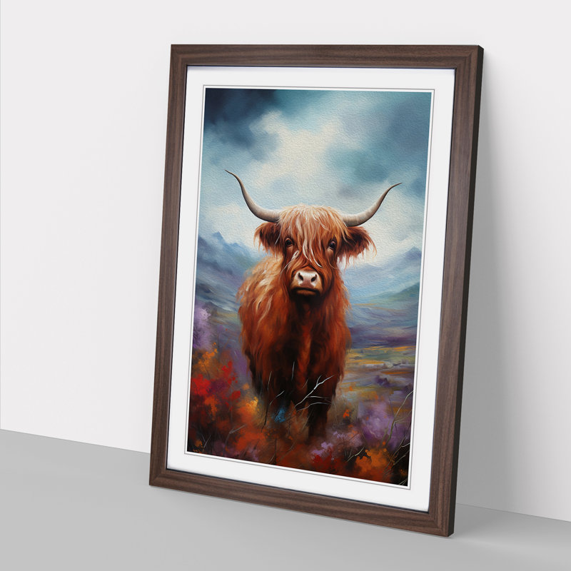 Highland Cow Modern - Framed Print