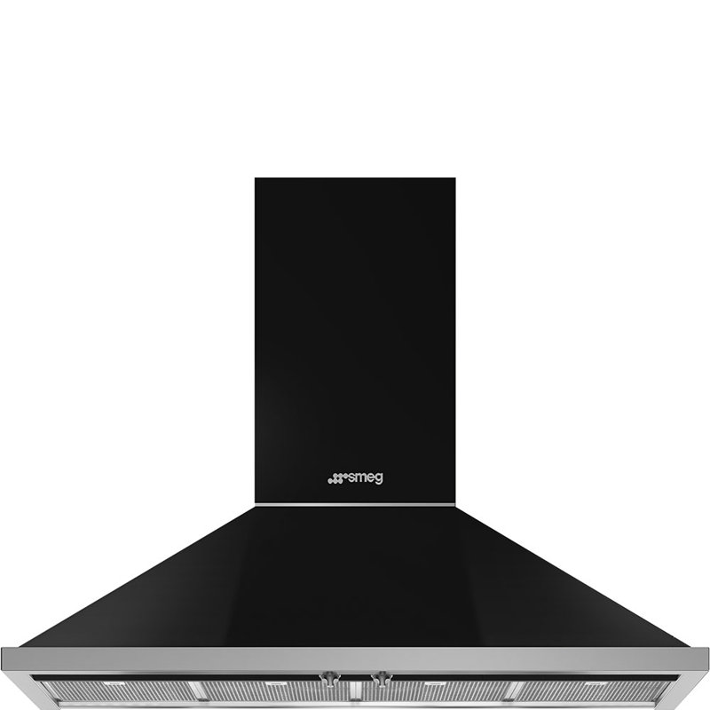 SMEG Portofino 48" 600 CFM Convertible Wall Mount Range Hood, Black