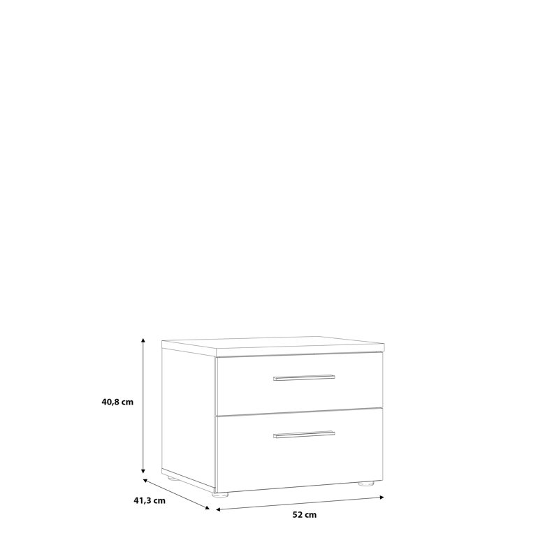 Demps 52cm W Particle Board / Chipboard Bedside Table