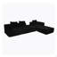 Canapé modulaire modulaire noir Canapé modulaire 4 places modulaire en mousse avec 1 repose-pieds, canapé Cloud avec méridienne surdimensionnée-1792361352