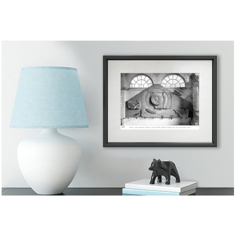 Bath, The Roman Baths, Sculpture From Temple Of Sul-Minerva 1907 - Single Picture Frame Print, 45cm H X 60cm W x 2cm D