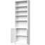 Bibliothèque à 5 niveaux en métal blanc industriel, hauteur de 71 pouces avec porte et tablettes réglables pour la décoration intérieure blanche, bureau équipé