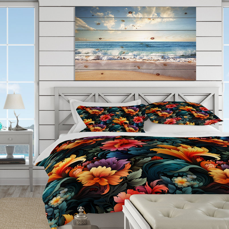 Ensemble de housse de couette Lagoudera, Housse de couette pour grand lit et 2 taies décor