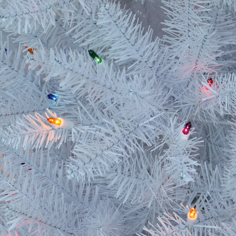 Sapin de Noël blanc élancé 6 pi 6 po avec 250 lumières