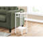 Table d'appoint blanche avec 2 tablettes, idéale pour la chambre à coucher et le salon