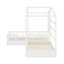 Wood House Bed, 2 Solid Bed L Structure With Fence And Slatted Frame-805140012