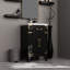 Meuble-lavabo simple avec 18 po Miroir, chêne noir de 20 W, comptoir en acrylique, meuble-lavabo à fermeture en douceur et rangement en chêne, avec fonction