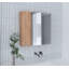 Armoire de rangement à 4 tablettes avec miroir - armoire de rangement murale (option porte simple / double)-2039697022