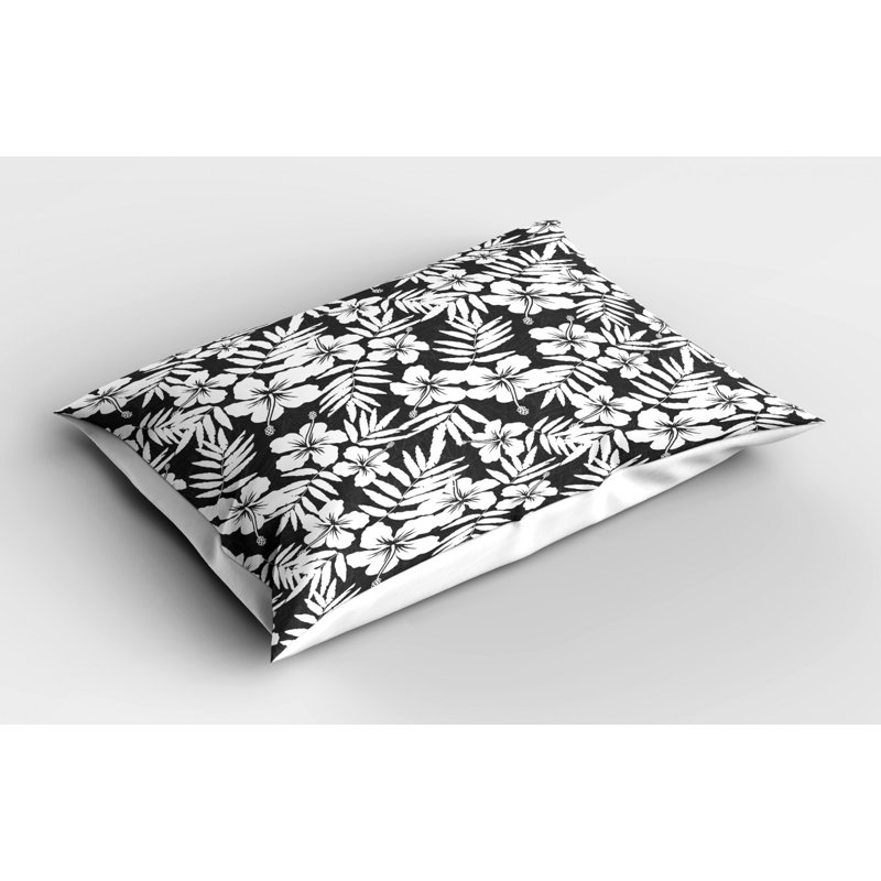 Black/White Polyester Microfiber Piece Sham, Twin