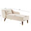 Chaise longue tendance en velours beige avec méridienne luxueuse en velours beige et rembourrage haut-209943050