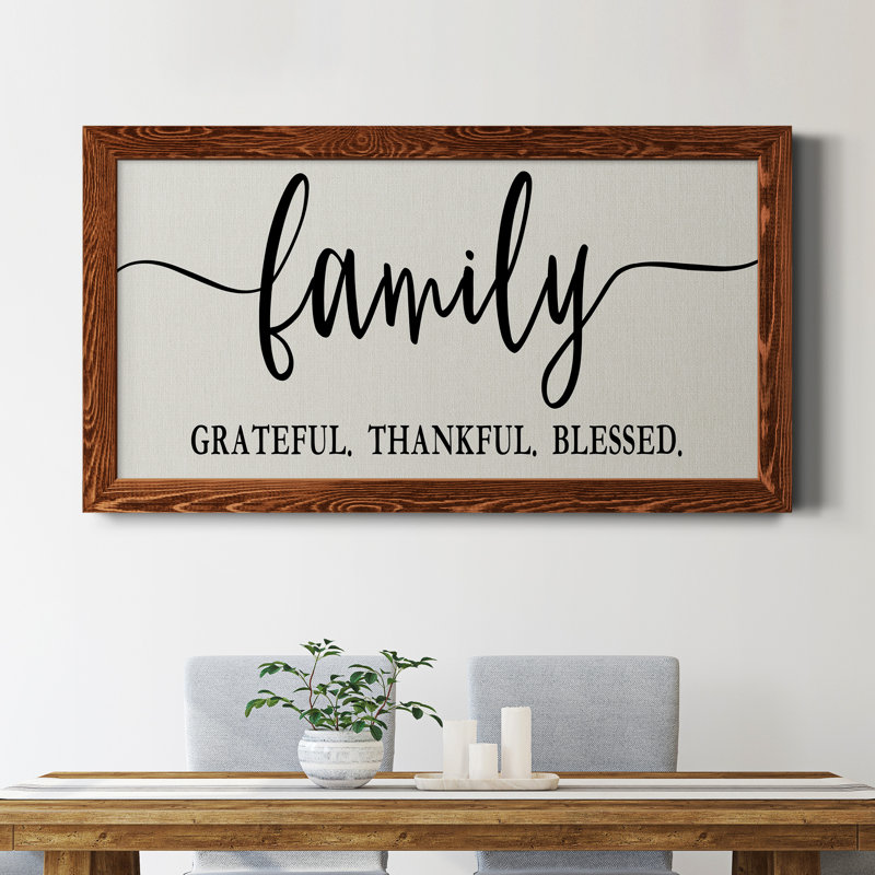 «Family Grateful», art textuel sur toile, Érable
