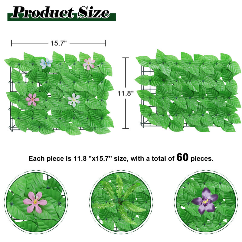 11.8 Ft. H x 15.7 Ft. W Plastic Fence Panels with