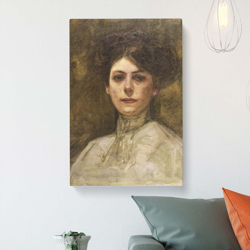 Portrait Of An Italian Lady by Fujishima Takeji - Wrapped Canvas Painting, 50cm H x 35cm W x 3cm D