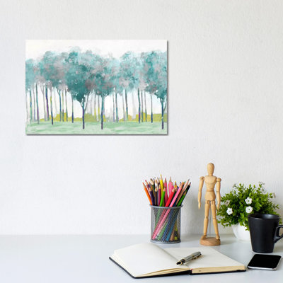 Teal Silver by Allison Pearce - Wrapped Canvas Painting
