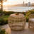 Patio Side Table With Wicker Base