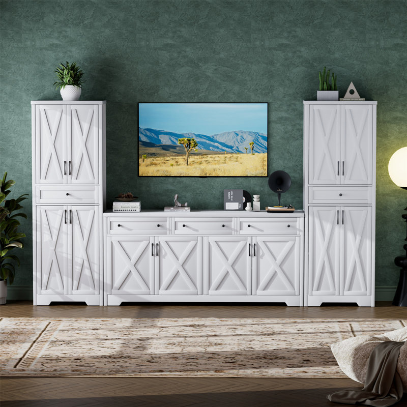 Armoire décorative, meuble télé, meuble de rangement pour le salon, Blanc