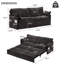 Canapé-lit escamotable de 73,6 pouces, canapé-lit en tissu chenille 3-en-1, rangement latéral et chaise de chargement USB / C-TYPE pour salon, chambre à coucher, appartement-1770682329