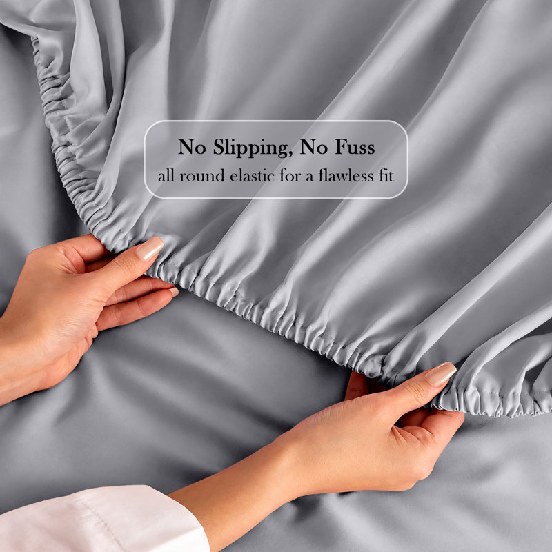 Bedroom Collection Standard Fitted Sheet, King, Silver