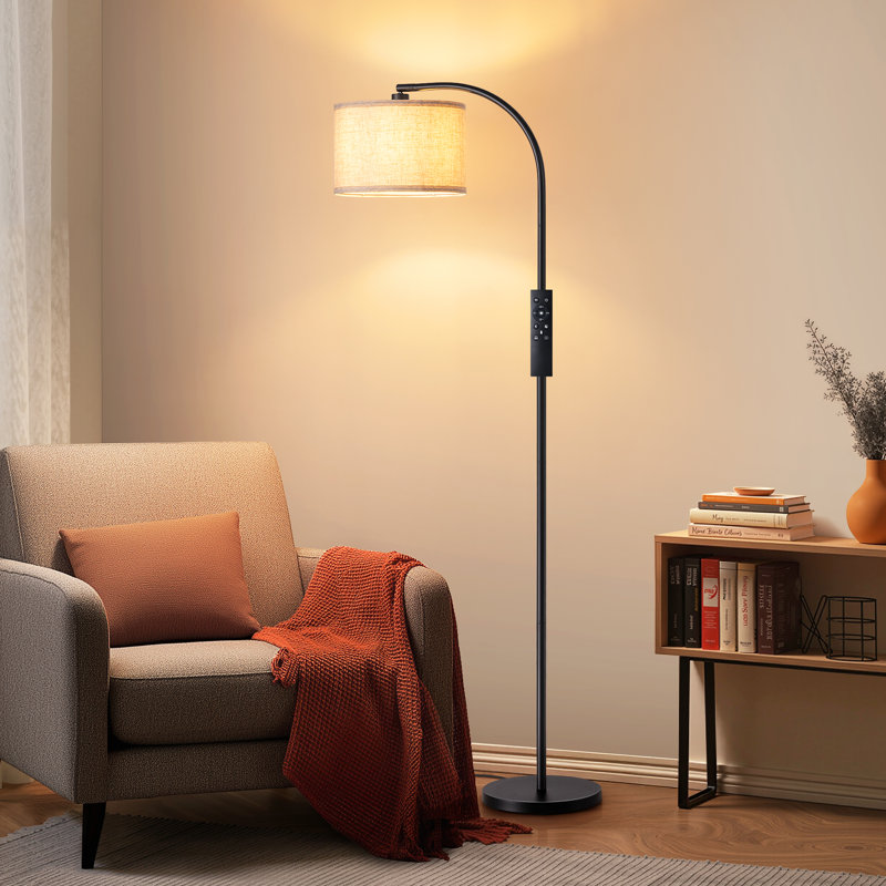 63.4'' Arched Floor Lamp With Remote Control And Bulb Included