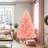 6FT Pre-Lit Pink Artificial Christmas Tree with Warm White Lights, Premium Hinged Spruce Xmas Tree with 800 Branch Tips and Foldable Metal Stand for Home, Office, Party