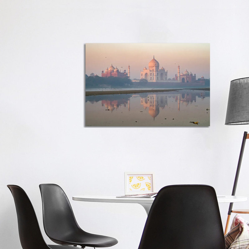 Taj Mahal At Dawn Reflected In The River, India by Matteo Colombo - Gallery-Wrapped Canvas Giclée on Canvas, Wrapped Canvas