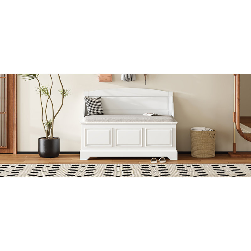 Shoe Bench, Retro Shoe Storage Bench With Safe Soft-Close Devices, Storage Chest With Hidden Storage And Cushion For Entryway, Hallway, Living Room (White), Shoe Storage