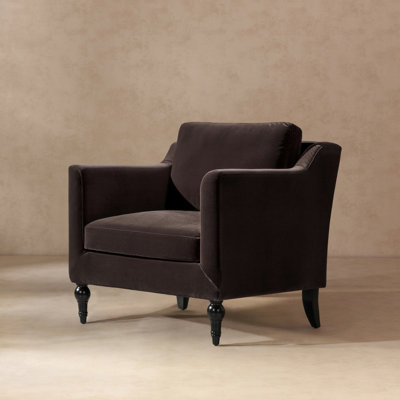 Josephine 33" Upholstered Accent Chair, Deep Brown Performance Velvet