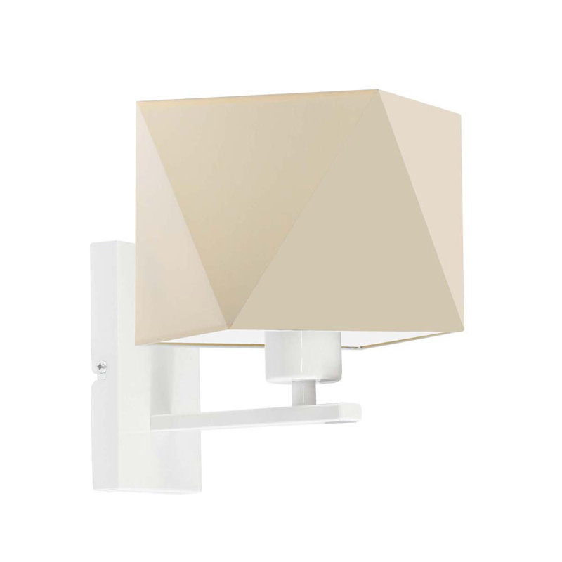 Awilda Armed Sconce, White, Ecru