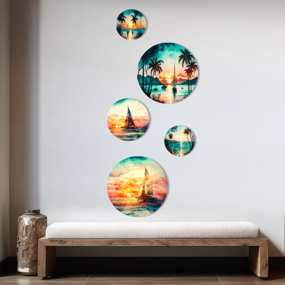 Ensemble de 5 décorations murales en métal