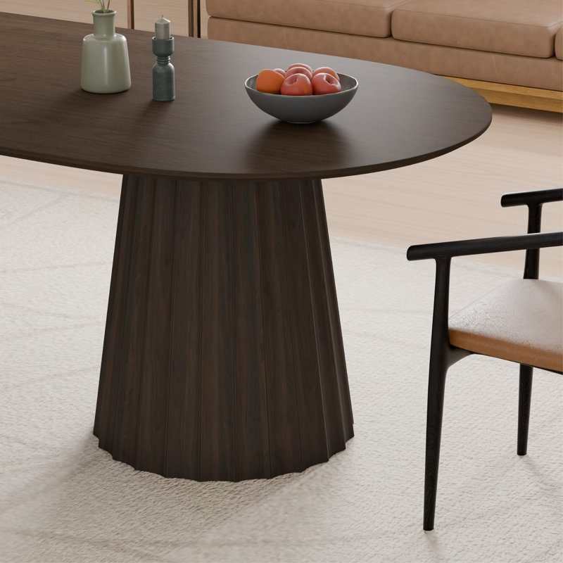 Table de salle à manger 86 po 86 pi, Brown Wood/Brown