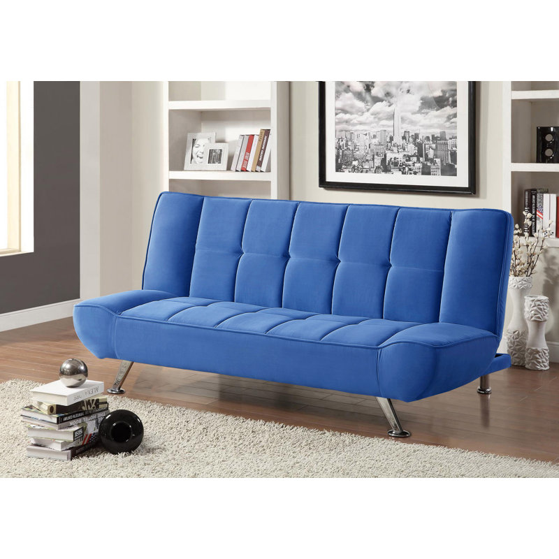 Canapé convertible Ciro, Bleu, Lin
